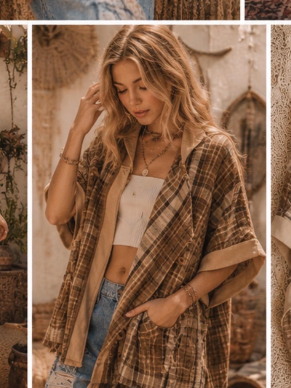 🆕 OLI&HALI WASHED DISTRESSED PONCO Plaid Hooded Jacket
NWOT